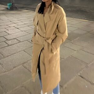 COPY - Pretty Little Thing Camel Tie-Waist Trench